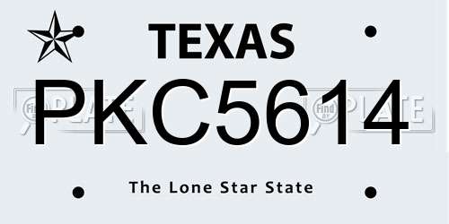 PKC5614 Texas License Plate