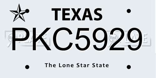 PKC5929 Texas License Plate