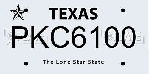 PKC6100 Texas License Plate