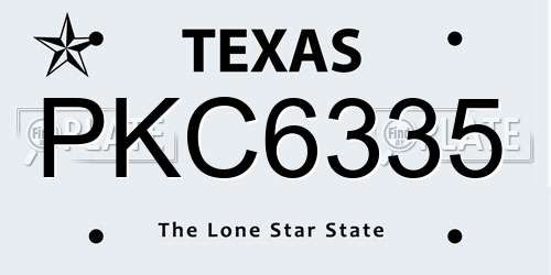 PKC6335 Texas License Plate