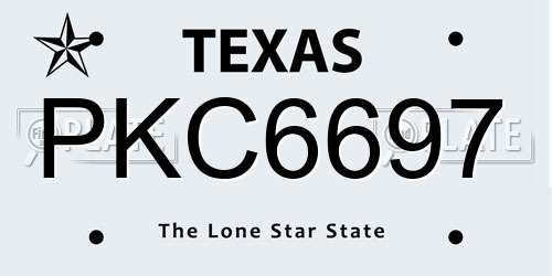 PKC6697 Texas License Plate