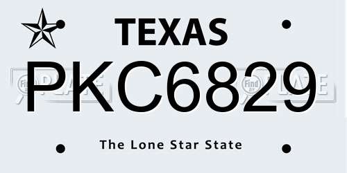 PKC6829 Texas License Plate