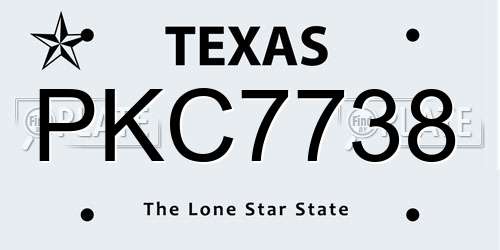 PKC7738 Texas License Plate