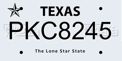 PKC8245 Texas License Plate