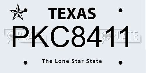 PKC8411 Texas License Plate