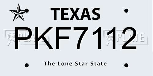PKF7112 Texas License Plate