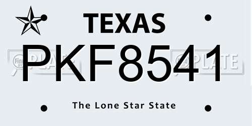 PKF8541 Texas License Plate