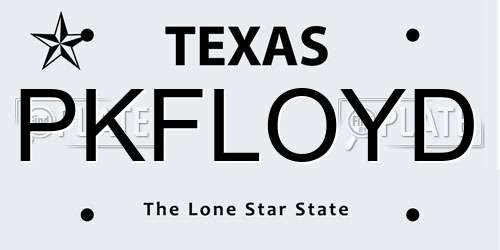 PKFLOYD Texas License Plate