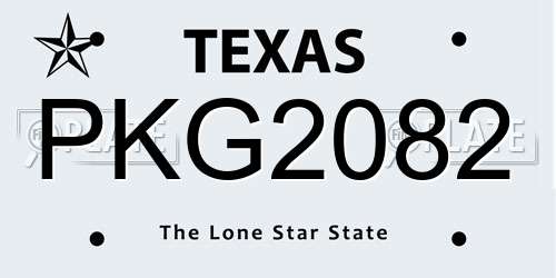 PKG2082 Texas License Plate