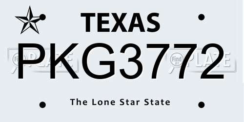 PKG3772 Texas License Plate