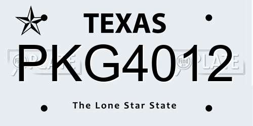 PKG4012 Texas License Plate