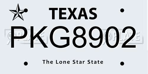 PKG8902 Texas License Plate