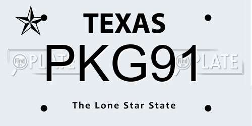 PKG91 Texas License Plate