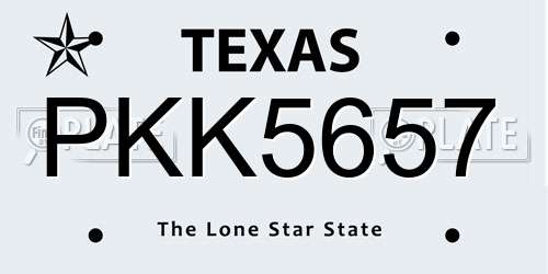 PKK5657 Texas License Plate