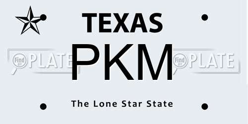 PKM Texas License Plate