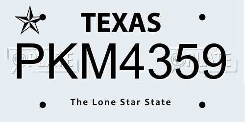 PKM4359 Texas License Plate