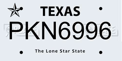 PKN6996 Texas License Plate