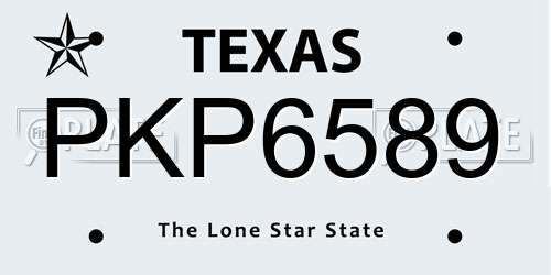 PKP6589 Texas License Plate