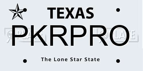 PKRPRO Texas License Plate