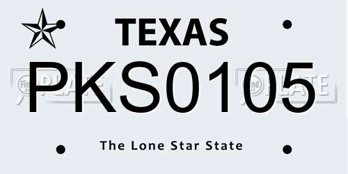 PKS0105 Texas License Plate
