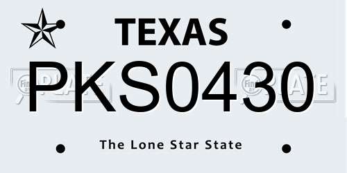 PKS0430 Texas License Plate