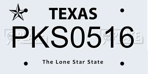 PKS0516 Texas License Plate