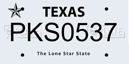 PKS0537 Texas License Plate