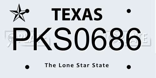 PKS0686 Texas License Plate