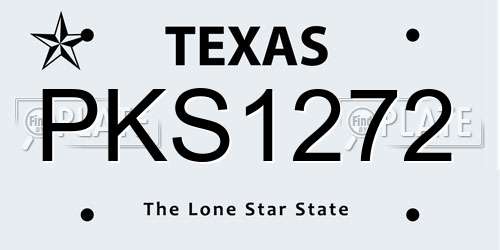 PKS1272 Texas License Plate