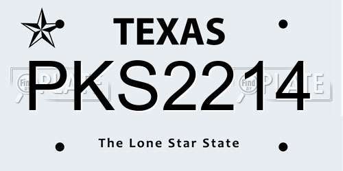 PKS2214 Texas License Plate