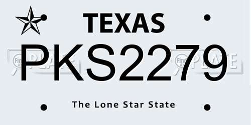 PKS2279 Texas License Plate