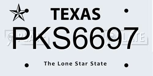 PKS6697 Texas License Plate
