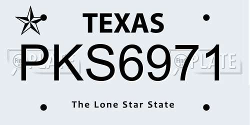 PKS6971 Texas License Plate