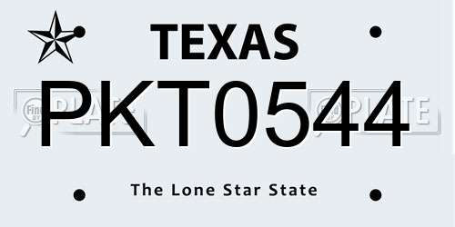 PKT0544 Texas License Plate