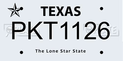 PKT1126 Texas License Plate