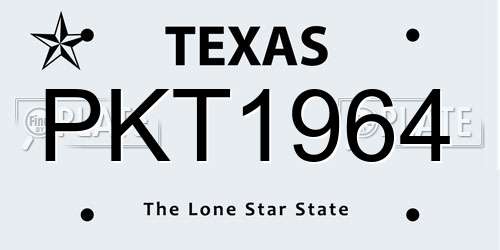 PKT1964 Texas License Plate