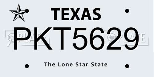 PKT5629 Texas License Plate