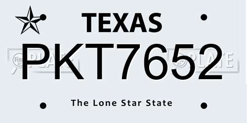 PKT7652 Texas License Plate