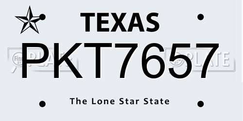 PKT7657 Texas License Plate
