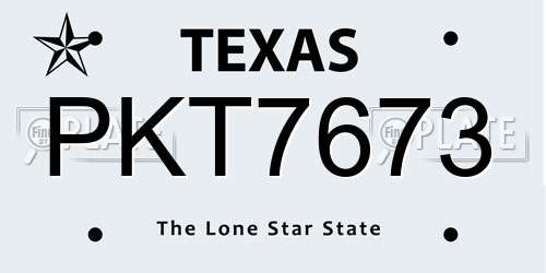 PKT7673 Texas License Plate