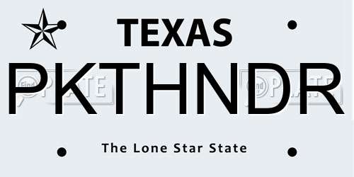 PKTHNDR Texas License Plate
