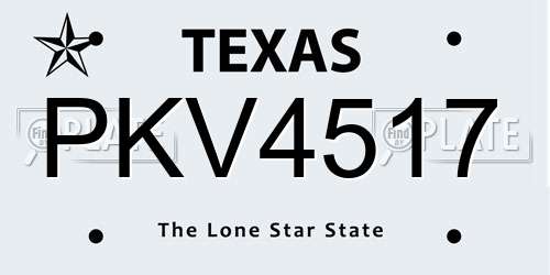 PKV4517 Texas License Plate