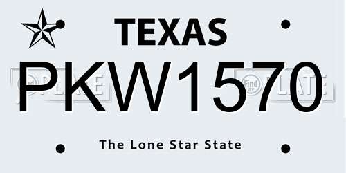 PKW1570 Texas License Plate