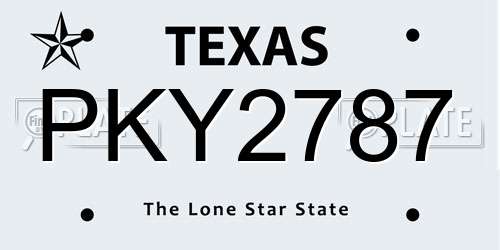 PKY2787 Texas License Plate