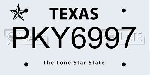 PKY6997 Texas License Plate