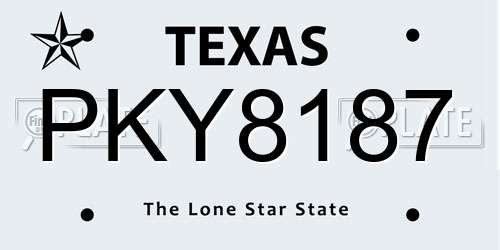 PKY8187 Texas License Plate