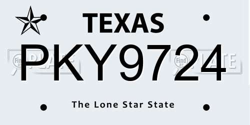 PKY9724 Texas License Plate
