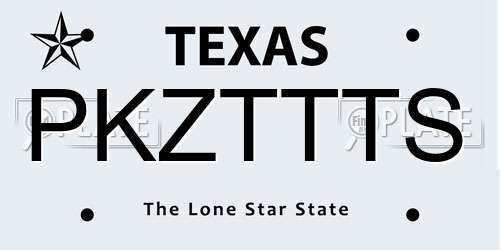 PKZTTTS Texas License Plate