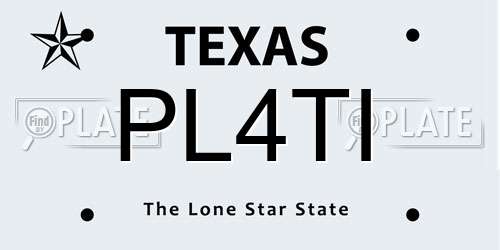 PL4TI Texas License Plate