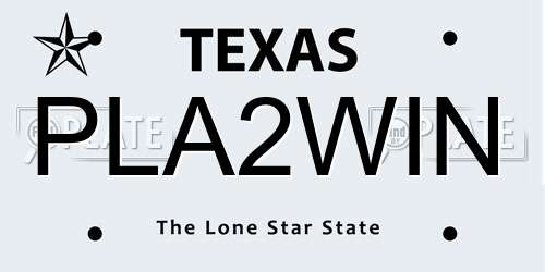 PLA2WIN Texas License Plate